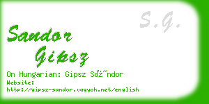 sandor gipsz business card